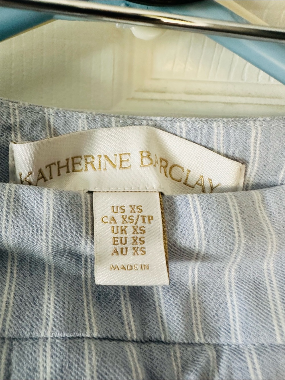Katherine Barclay Light Blue Pinstriped Sailor Pants - Picture 4 of 8
